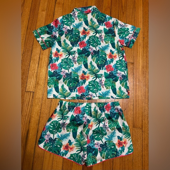 Tabitha Webb Tropical  Pjs Lounge Set Tropical Floral Top & Shorts Small - Picture 7 of 8